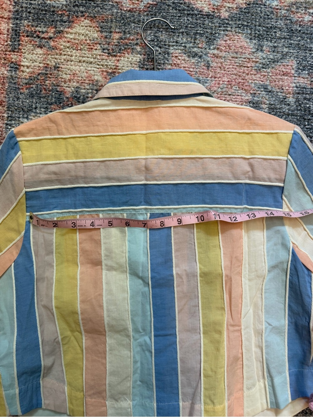 Sezane MAELLINE Shirt pastel stripes size 2 - Picture 6 of 8